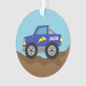 Racing Blue Monster Truck, voor jongens Ornament (voorkant)