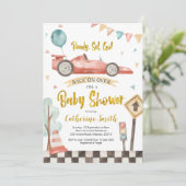Racing Boy Baby shower Uitnodiging (Staand voorkant)