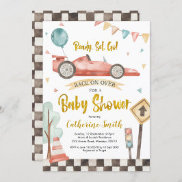 Racing Boy Baby shower Uitnodiging