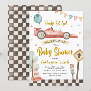 Racing Boy Baby shower Uitnodiging