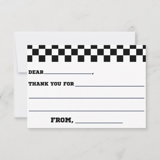 Racing Boys Dank u Nota Bedankkaart (Achterkant)