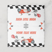  Racing Car 1e Verjaardagstent Place Card Plaatskaartje (Buitenkant ongevouwen)