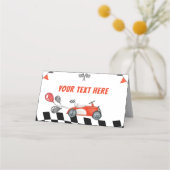  Racing Car 1e Verjaardagstent Place Card Plaatskaartje (Voorkant)