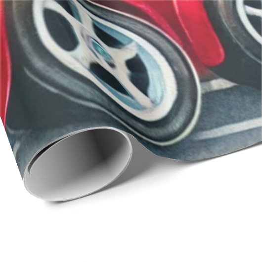 Racing Car 1st Birthday Boy Waterverf Kinder Cadeaupapier (Rol Hoek)