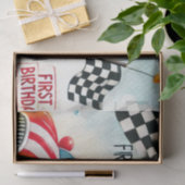 Racing Car 1st Birthday Boy Waterverf Kinder Tissuepapier (Geschenk)