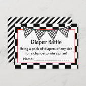 Racing Car Baby shower Game GEDRUKTE behuizing Kaa Informatiekaartje (Voorkant / Achterkant)