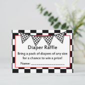 Racing Car Baby shower Game GEDRUKTE behuizing Kaa Informatiekaartje (Staand voorkant)