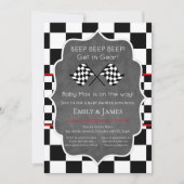 Racing Car Baby shower Invitation Birthday Invita Kaart (Voorkant)