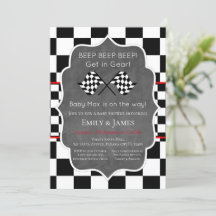 Racing Car Baby shower Invitation Birthday Invita