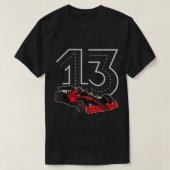 Racing Car Birthday Boy Race Track Number 13 jaar T-shirt (Design voorkant)
