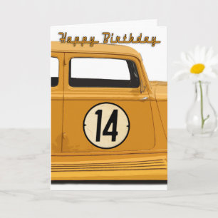 Racing Car Birthday Card voor de 14-jarige Kaart