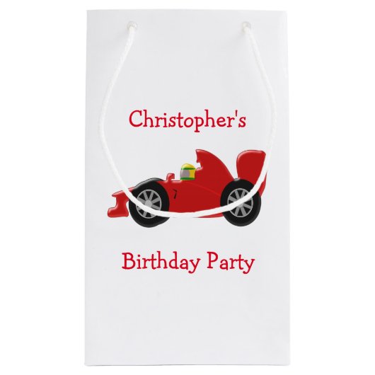 Racing Car Birthday Klein Cadeauzakje (Achterkant)