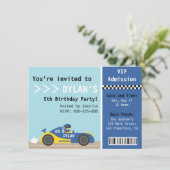 Racing Car, Birthday Party, Boys Admission Ticket Kaart (Staand voorkant)