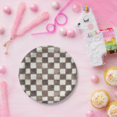 Racing Car Birthday Party Checkered  Papieren Bordje (Feest)