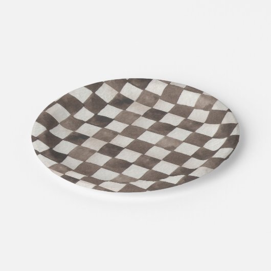 Racing Car Birthday Party Checkered  Papieren Bordje (Gekanteld)