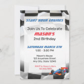 Racing Car Birthday Party Kaart (Voorkant)