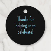 Racing Car Black & Cyan Man van 1980 Bedankjes Labels (Achterkant)