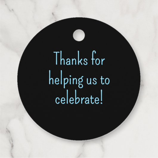 Racing Car Black & Cyan Man van 1980 Bedankjes Labels (Achterkant)