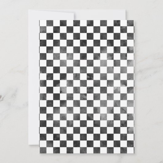 Racing Car Blue Boy Verjaardag Uitnodiging (Achterkant)