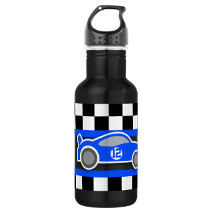 Racing car blue flag kinder full-name drink waterfles