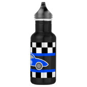 Racing car blue flag kinder full-name drink waterfles (Rechts)