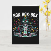 Racing Car Box Box Box Radio Call Fun Christmas Tr Kaart (Gele Bloem)