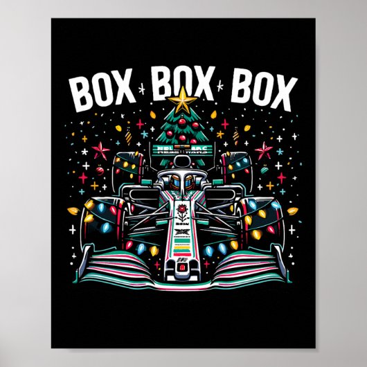 Racing Car Box Box Radio Oproep Fun Christmas TR Poster (Voorkant)