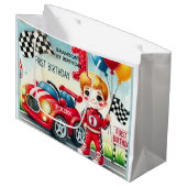Racing Car Boy 1e verjaardag Groot Cadeauzakje (Voorkant Gekanteld)