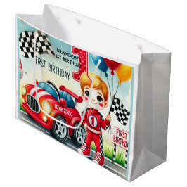 Racing Car Boy 1e verjaardag Groot Cadeauzakje