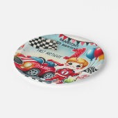 Racing Car Boy 1e verjaardag Papieren Bordje (Gekanteld)