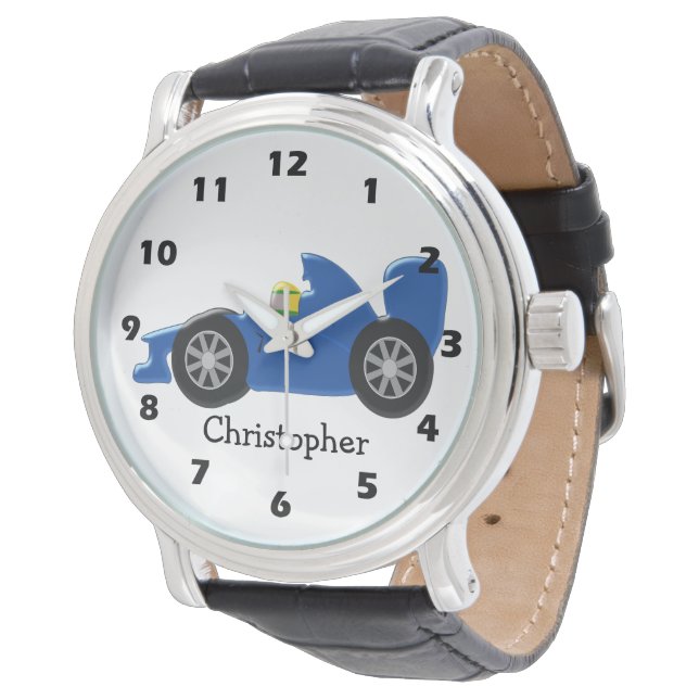 Racing Car Design voegt alleen naam toe Horloge (Gekanteld)