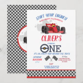 Racing Car Driver ONE Eerste reis Track Verjaardag Kaart (Voorkant / Achterkant)