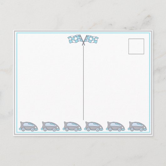 Racing Car Flag Foto Birthday Hartelijk dank Briefkaart (Achterkant)