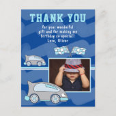 Racing Car Flag Foto Birthday Hartelijk dank Briefkaart (Voorkant)