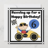 Racing Car Gepersonaliseerd Birthday Invites Kaart (Voorkant)