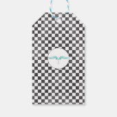 Racing Car Giraffe Verjaardag Dank u Cadeaulabel (Achterkant)