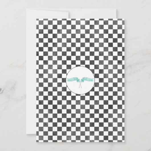 Racing Car Giraffe Verjaardag Dank u kaart (Achterkant)