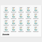 Racing Car Giraffe Verjaardag Dank u Vierkante Sticker (Vel)