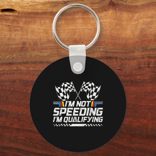 Racing Car Not Speeding Im Qualifying Race Men Kid Sleutelhanger (Voorkant)