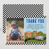 Racing Car on Road Boy Foto Birthday Bedankkaart (Voorkant / Achterkant)