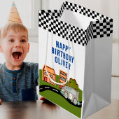 Racing Car Road House Name Happy Birthday Medium Cadeauzakje