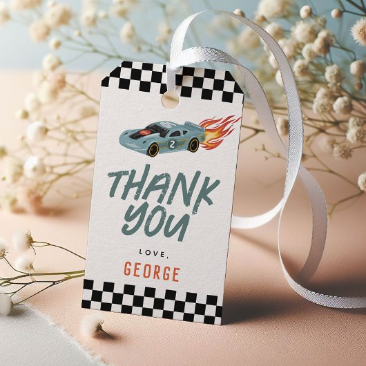 Racing Car Two Fast Kids Birthday Favor Cadeaulabel