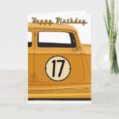 Racing Car Verjaardag Kaart voor de 17-jarige (Voorkant)