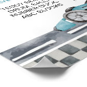 Racing Car Verjaardagsfeestje Milestone Poster (Hoek)