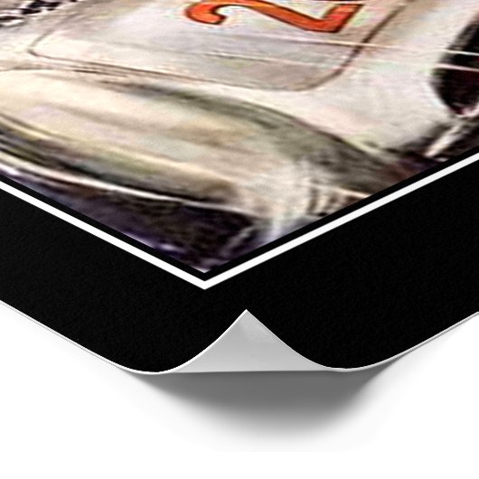 Racing Car Vintage Poster uit 1950 (Hoek)