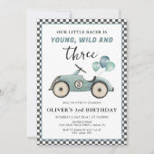 Racing Car Young Wild & Three Boys Verjaardag Kaart (Voorkant)