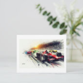Racing Cars at High Speed, Briefkaart (Staand voorkant)