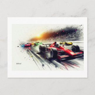 Racing Cars at High Speed, Briefkaart