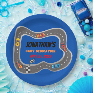 Racing Cars Racetrack Baby Jongen Toewijding Papieren Bordje