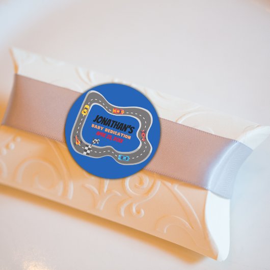 Racing Cars Racetrack Baby Jongen Toewijding Ronde Sticker